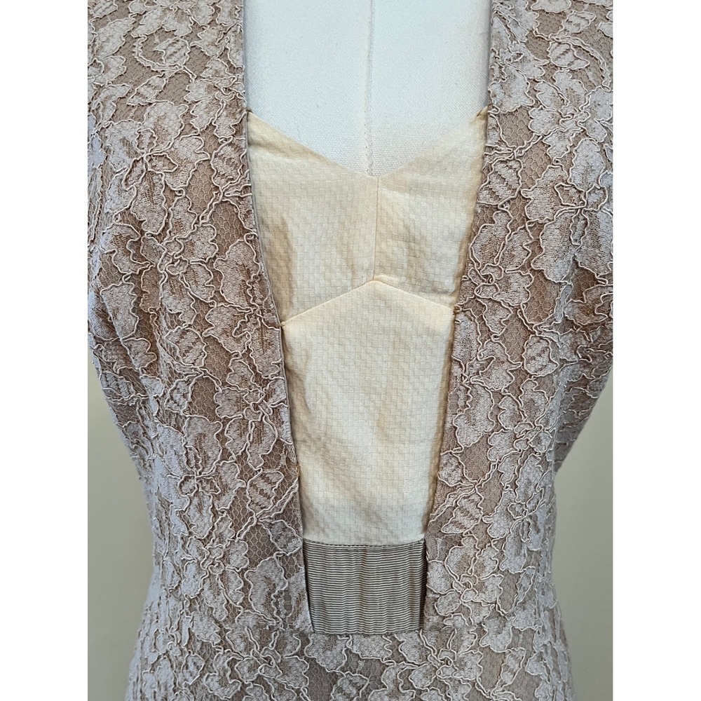 REISS Champagne Lace Sheath Dress Sleeveless Size‎ 8 - Picture 7 of 10